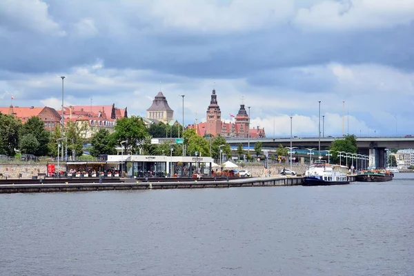 Szczecin Polónia Junho 2018 Vista Cidade Szczecin Polônia Ocidental Com — Fotografia de Stock