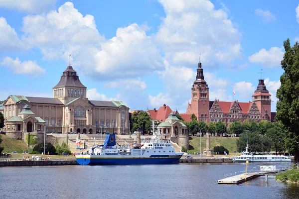 Szczecin Polónia Junho 2018 Vista Cidade Szczecin Polônia Ocidental Com — Fotografia de Stock