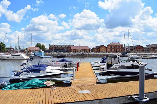 Szczecin Polen Juni 2018 Jachthafen Szczecin City — Stockfoto