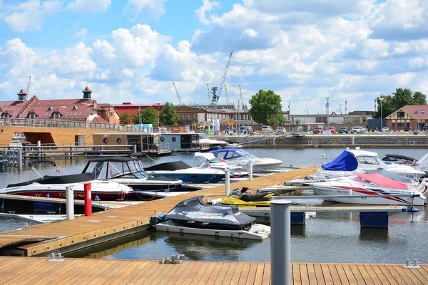 Szczecin Polónia Junho 2018 Yacht Marina Szczecin Cidade — Fotografia de Stock