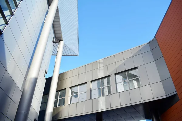 Abstraktes Fragment Der Urbanen Architektur Moderner Luxusbauten Zentrum Hotel Einkaufszentrum — Stockfoto