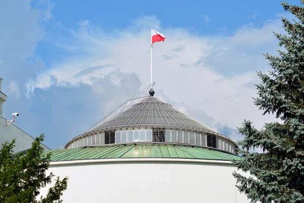 Varsovia Polonia Julio 2018 Parlamento Polaco Sobre Cielo —  Fotos de Stock