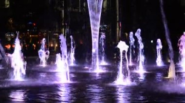 Varşova, Poland.8 Temmuz 2018. Avrupa Meydanı Çeşmesi