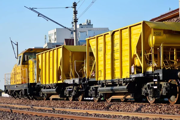 Építési Vonat Vasút Építése — Stock Fotó