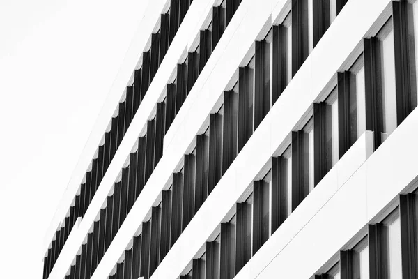 Moderno Edificio Oficinas Pared Acero Vidrio Blanco Negro — Foto de Stock