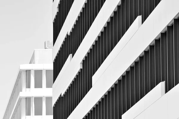 Сучасна Офісна Будівельна Стіна Сталі Скла Чорно Білий — стокове фото