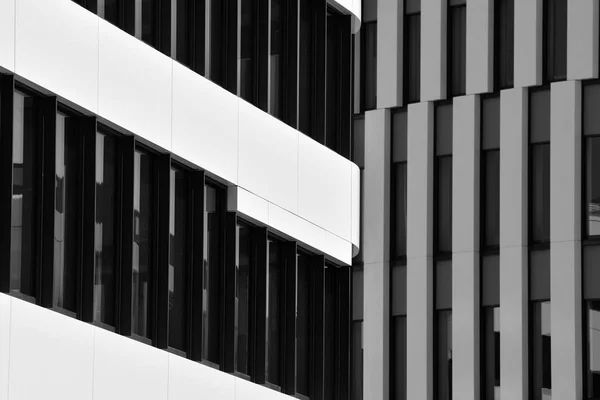 Moderne Bürohauswand Aus Stahl Und Glas Schwarz Weiß — Stockfoto