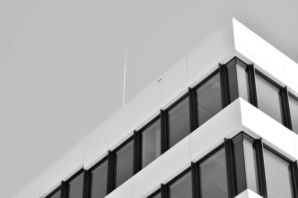 Modern Office Building Wall Made Steel Glass Black White — Stock Photo, Image