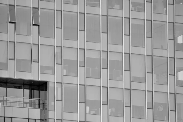 Modern Office Building Wall Made Steel Glass Black White — Stock Photo, Image