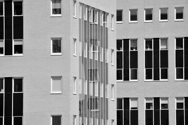 Modern Office Building Wall Made Steel Glass Black White — Stock Photo, Image