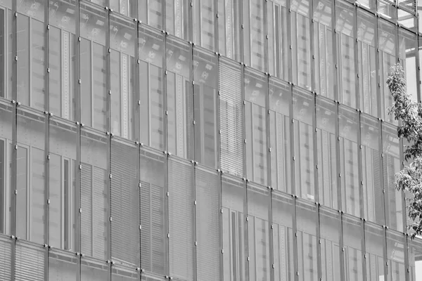 Modern Office Building Wall Made Steel Glass Black White — Stock Photo, Image