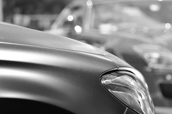 Vue Rapprochée Feu Arrière Voiture Sport Noir Blanc — Photo