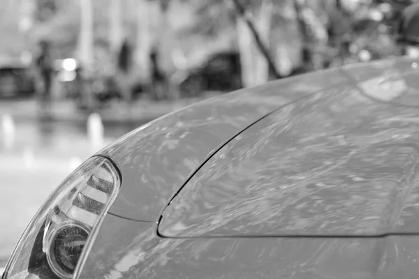 Close View Sports Car Rear Light Black White — Stock Photo, Image