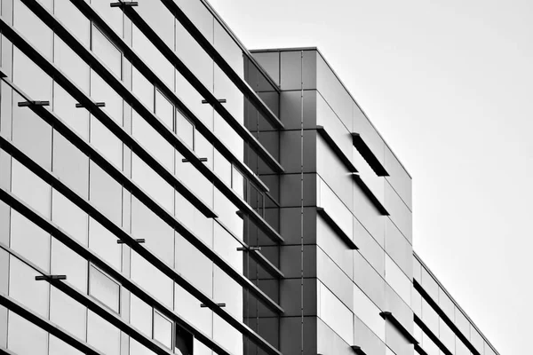 Moderne Bürohauswand Aus Stahl Und Glas Schwarz Weiß — Stockfoto