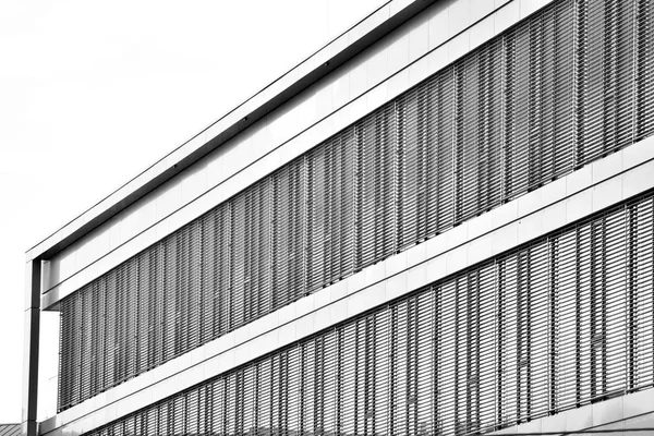 Moderne Bürohauswand Aus Stahl Und Glas Schwarz Weiß — Stockfoto