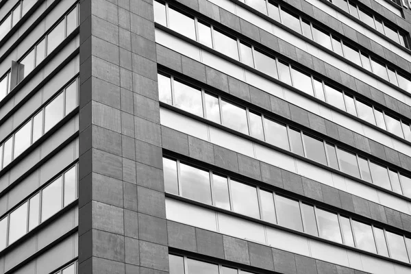 Modern Office Building Wall Made Steel Glass Black White — Stock Photo, Image