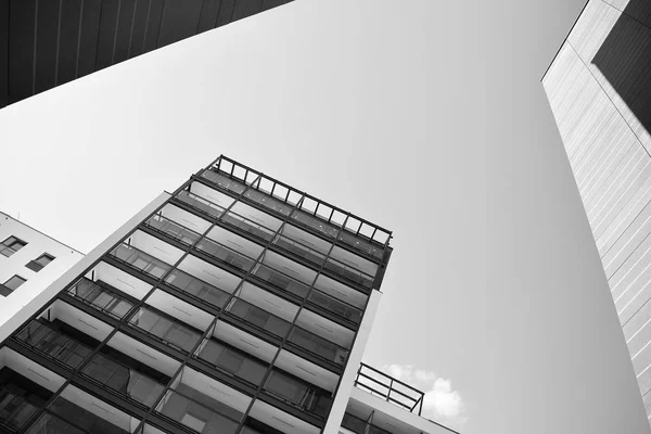 Modern Apartment Building Exterior Black White — Stock Photo, Image