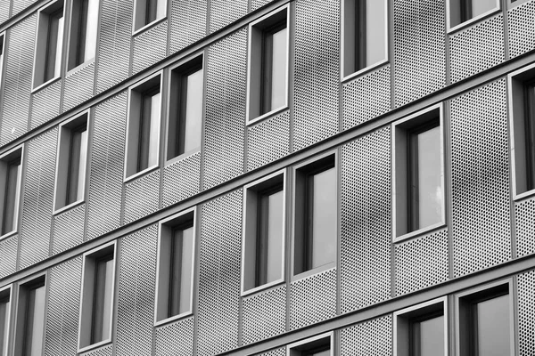 Mur Moderne Acier Verre Noir Blanc — Photo