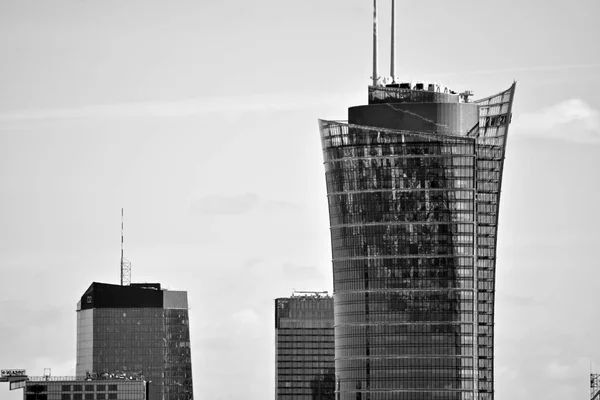 Προβολή Κέντρο Ουρανοξύστες Κέντρο Της Πόλης Μαύρο Και Άσπρο — Φωτογραφία Αρχείου