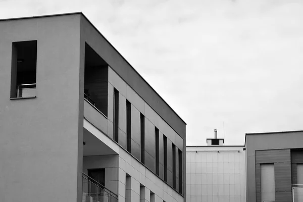 Immeuble Moderne Extérieur Noir Blanc — Photo