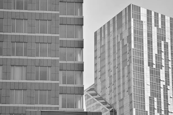 Modern Office Building Wall Made Steel Glass Black White — Stock Photo, Image