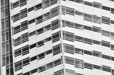 Modern apartman dış görünüşü. siyah ve beyaz.