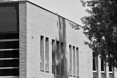 Modern apartman dış görünüşü. siyah ve beyaz.