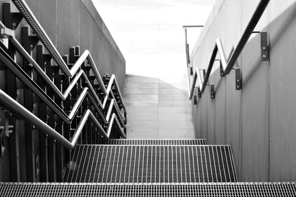 Steel stair modern out door style. Black and white.