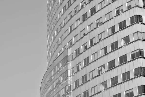 Modern Office Building Wall Made Steel Glass Black White — Stock Photo, Image