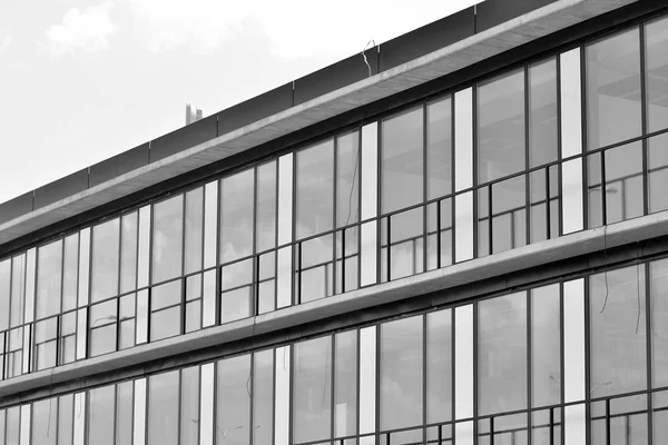 Modern Office Building Wall Made Steel Glass Black White — Stock Photo, Image