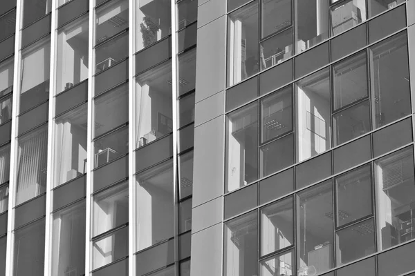 Moderno Edificio Oficinas Pared Acero Vidrio Blanco Negro — Foto de Stock