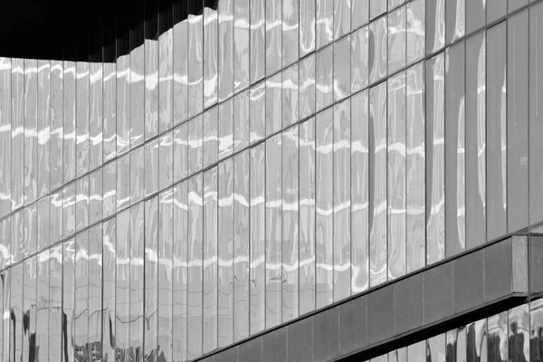 Moderno Edificio Oficinas Pared Acero Vidrio Blanco Negro — Foto de Stock