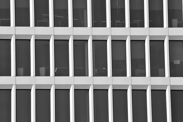 Modern Ofis Binası Duvar Yapılmış Çelik Cam Siyah Beyaz — Stok fotoğraf