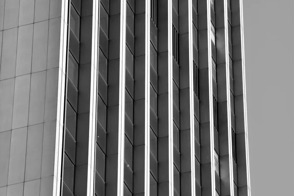 Modern Office Building Wall Made Steel Glass Black White — Stock Photo, Image