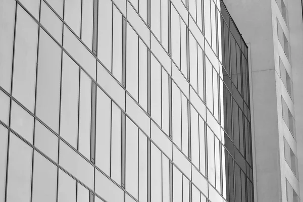 Modern Office Building Wall Made Steel Glass Black White — Stock Photo, Image