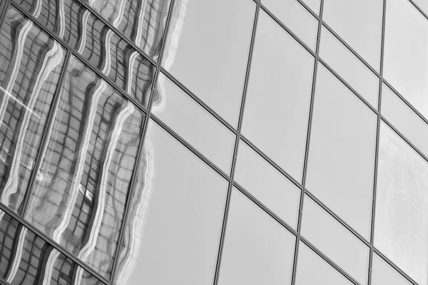 Modern Office Building Wall Made Steel Glass Black White — Stock Photo, Image