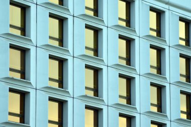 Kahverengi windows binanın. Geometrik arka plan. Bina cephe