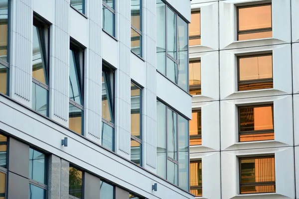 Brown windows of the building. Geometric background. Building\'s facade