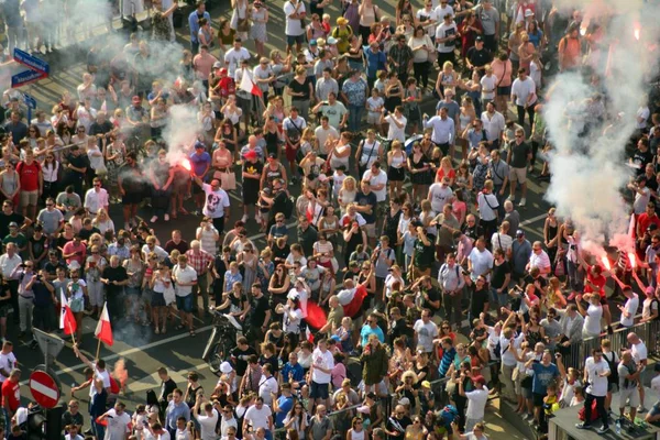 Βαρσοβία Πολωνία Αυγούστου 2018 Εορτασμός Της Επετείου Της Εξέγερσης Της — Φωτογραφία Αρχείου
