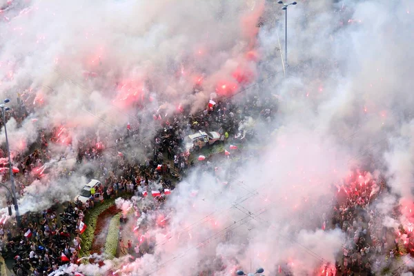 Varsovie Pologne 1Er Août 2018 Célébration Anniversaire Insurrection Varsovie Rond — Photo