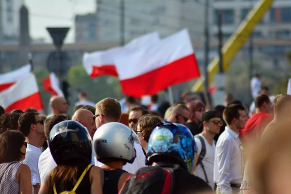 Varşova Polonya Ağustos 2018 Varşova Ayaklanması Yıldönümü Kutlaması Roma Dmowski — Stok fotoğraf