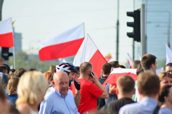 Varsovia Polonia Agosto 2018 Celebración Del Aniversario Del Levantamiento Varsovia — Foto de Stock