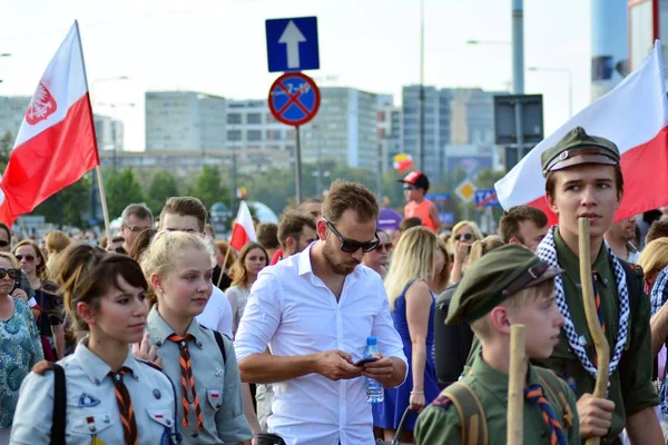 Warschau Polen August 2018 Jahrestag Des Warschauer Aufstandes Römischer Dmowski — Stockfoto