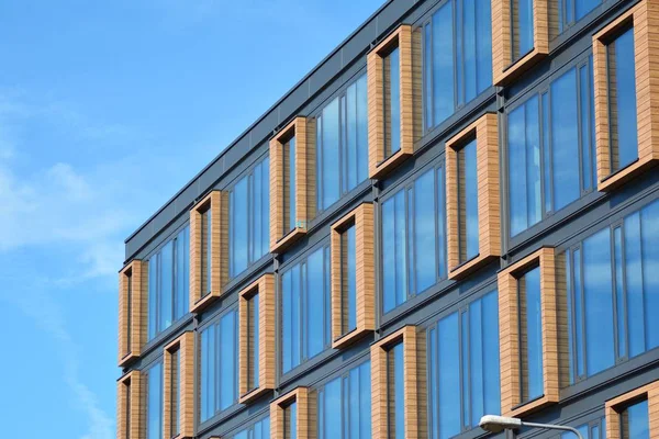 Blue Clean Glass Wall Modern Office Building — Stock Photo, Image