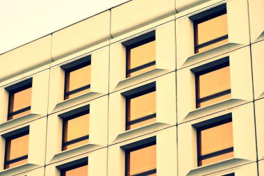 Soyut en az tarzı mimari arka plan. Modern bina cephe detay. Retro renkleri stilizasyon