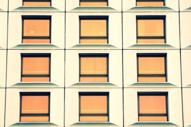 Soyut en az tarzı mimari arka plan. Modern bina cephe detay. Retro renkleri stilizasyon