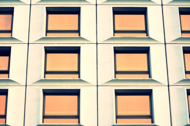 Soyut en az tarzı mimari arka plan. Modern bina cephe detay. Retro renkleri stilizasyon