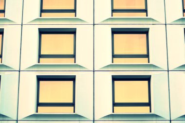 Soyut en az tarzı mimari arka plan. Modern bina cephe detay. Retro renkleri stilizasyon