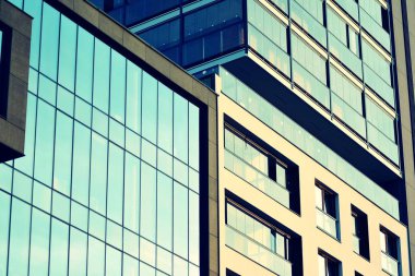 Soyut en az tarzı mimari arka plan. Modern bina cephe detay. Retro renkleri stilizasyon