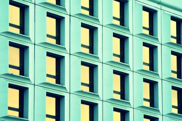 Streszczenie Minimalistycznym Stylu Architektury Nowoczesny Budynek Detal Elewacji Stylizacja Retro — Zdjęcie stockowe